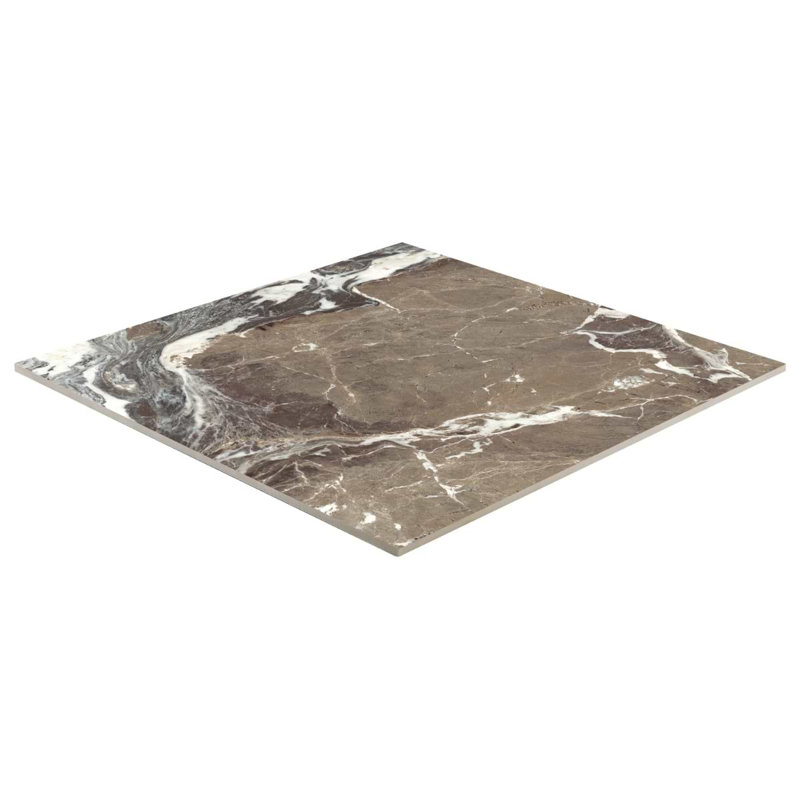 Autograph Arabescato 48X48 Marble Look Satin Porcelain Tile, Espresso