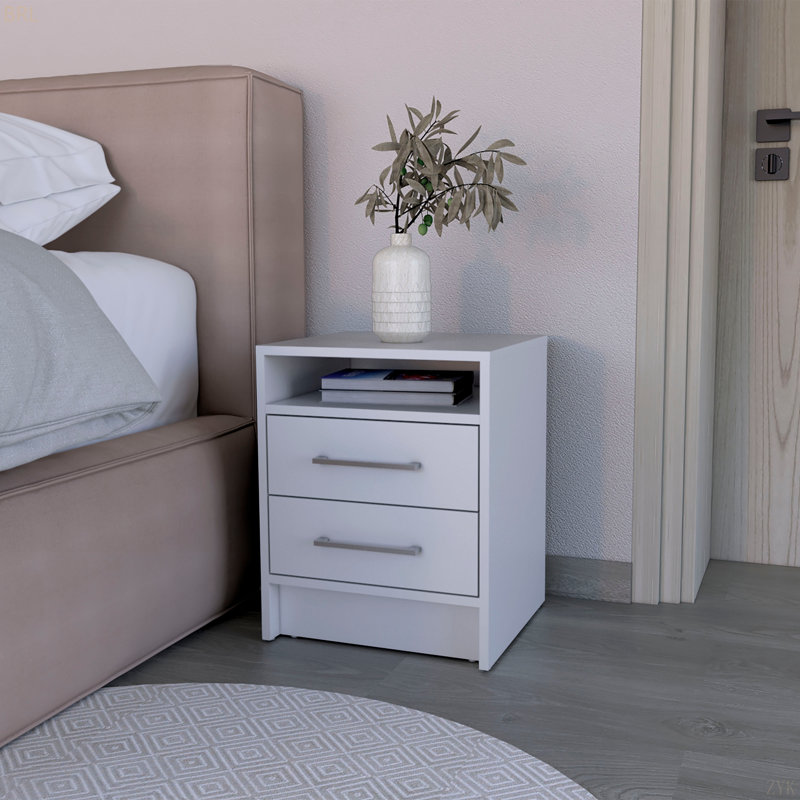 Table de chevet Chase, chambre à coucher, Blanc
