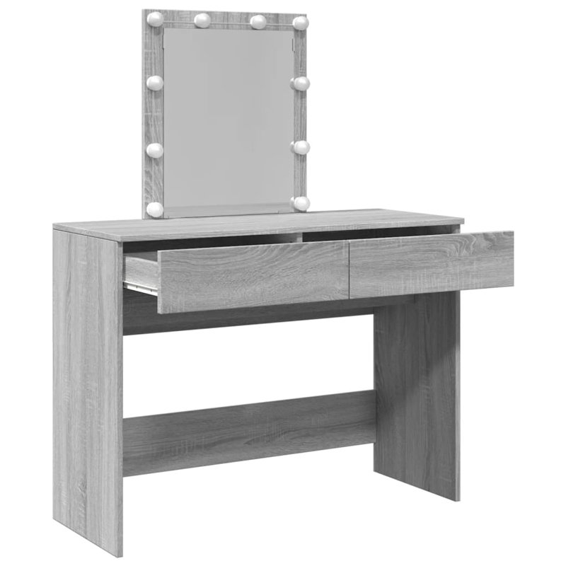 Dressing Table with Mirror, Grey Sonoma