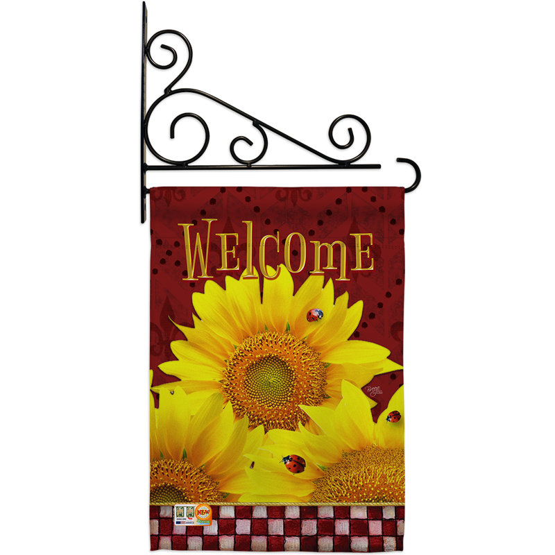Tournesols dorés à 2 côtés en polyester 19 x 13 po Drapeau de jardin
