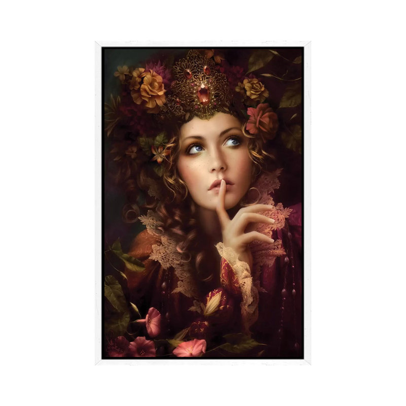 Whispers by Melanie Delon - Print on Canvas, White Framed, 101.6 cm H x 66.04 cm W