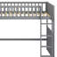 Lit superposé avec lit mezzanine attaché et tiroirs de rangement intégrés-129063745