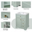 Meuble-lavabo 24 po avec lavabo en céramique, 3 tiroirs et armoire avec porte de rangement à 2 niveaux, porte à fermeture en douceur, design moderne pour petites et moyennes salles de bain, vert