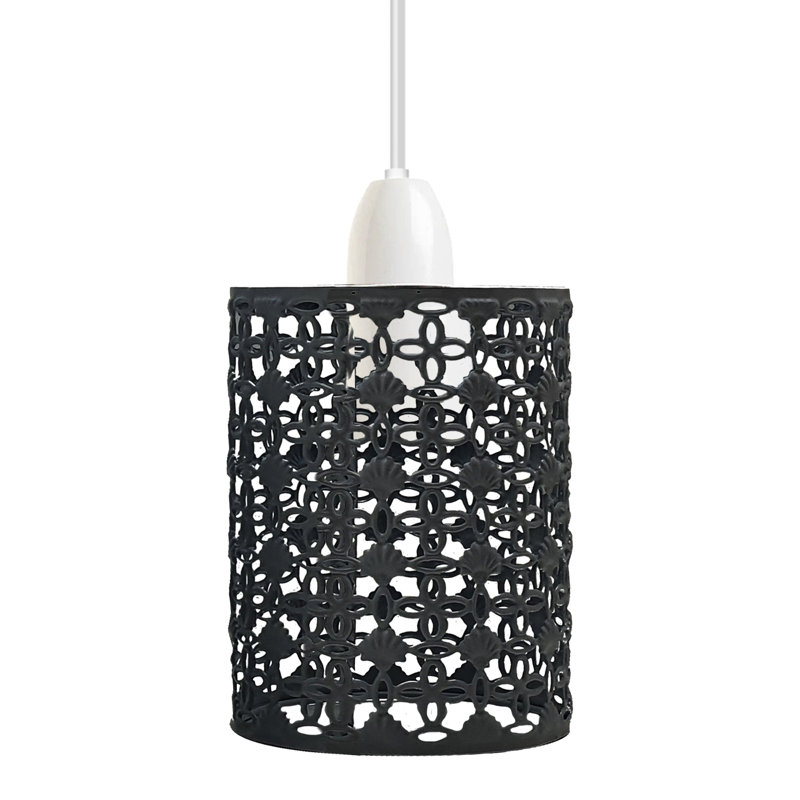 14cm H Metal Drum Lamp Shade ( Uno ), Black