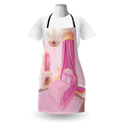 Ambesonne tablier rose unisexe, impression de fantaisie médiévale taille adulte jaune rose