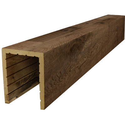 AmeriCraft Wood Resawn Beam, 3-Sided (U-Beam), 9 1/2"W x 7 1/2"H x 120"L, Espresso Finish, Stain Grade White Oak