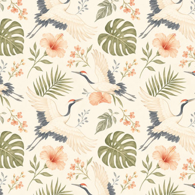 Papier peint adhésif à motif de feuilles gracieuses à motif de feuilles vibrantes tropicales l 17,7 po x H 118 po Papier auto-adhésif amovible pour les chambres de bébé
