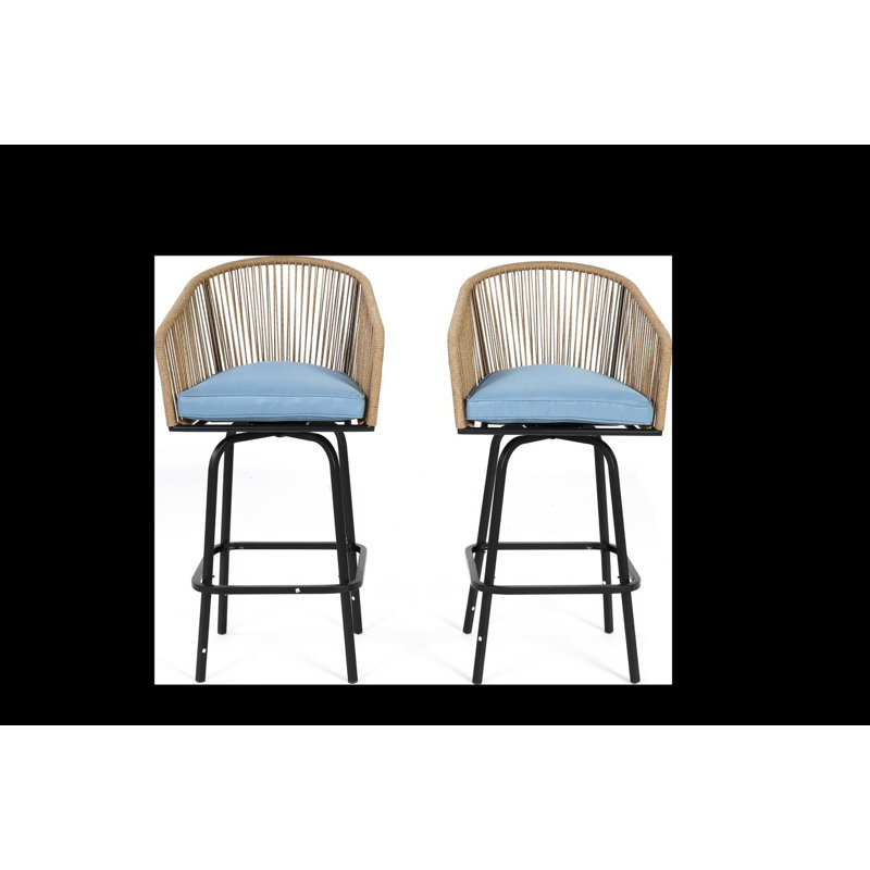 2-Piece Patio Bar Stools (Blue)
