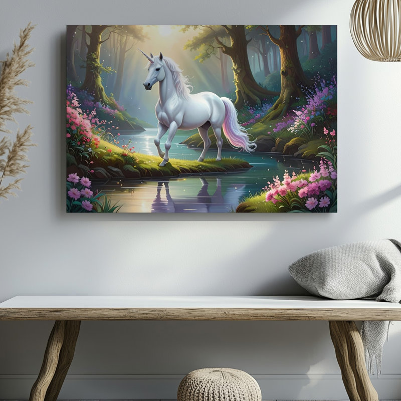 Art de la forêt de licorne magique, H 9 po x l 12 po