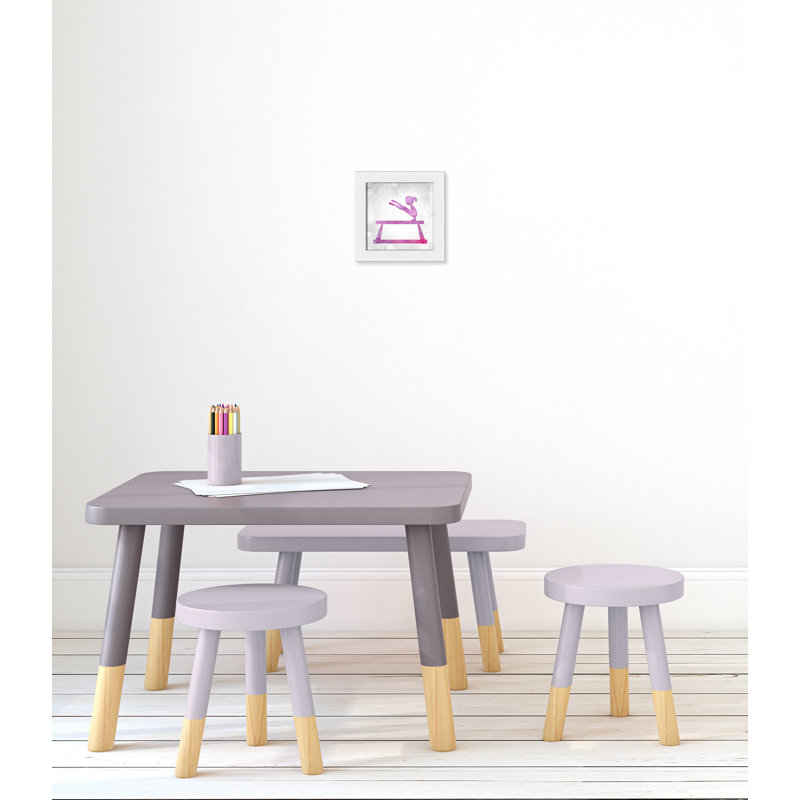 Gymnastique 3, impression sur papier, H 8 po x l 8 po x P 0,63 po, Cadre blanc