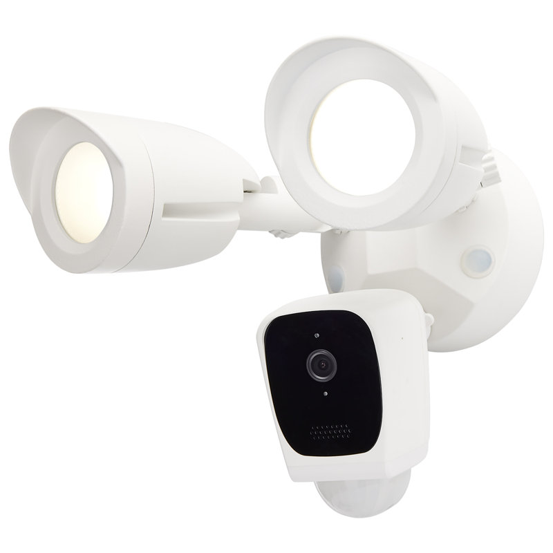 Bullet Smart LED Video Enabled Outdoor Security Flood Light with Motion Sensor, White