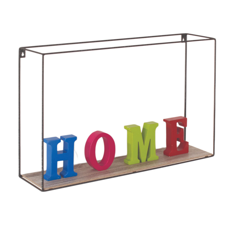 Clarisa Wall Shelf, Rectangular Wire Design