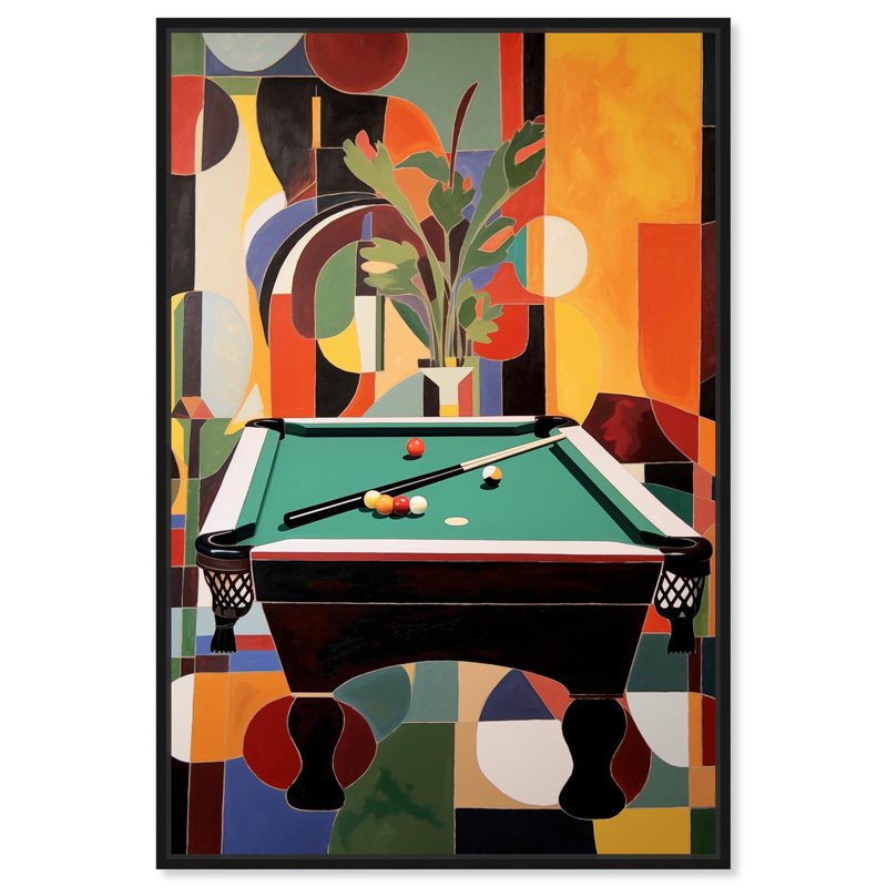 «Time for Pool Canvas Miami Inspired Art Prints» par Art Remedy, Cadre noir, H 16 po x l 11 po