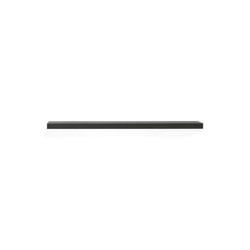 Wall Oak Solid Wood Floating Shelf, 2" H x 55.1" W x 8.7" D, Oak Black