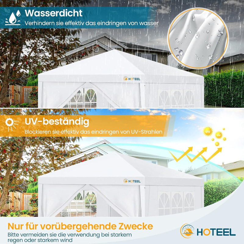 Party Tent 10x10 Canopy Tents for Parties with 4 Removable Sidewalls, Waterproof Outdoor Tent for Weddings and Events