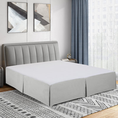 Jupe de lit en microfibre ultra douce - ajustement facile avec une chute sur mesure de 14 po - qualité hôtelière, résistante au rétrécissement et à la décoloration - couvre-lit (bleu clair)