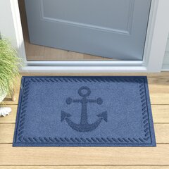 Life is Better at The Beach Front Door Mat, PVC Leather Door Mats  Outdoor/Indoor Funny Welcome Mat, Teal Brown Summer Beach Coastal Floor  Mats