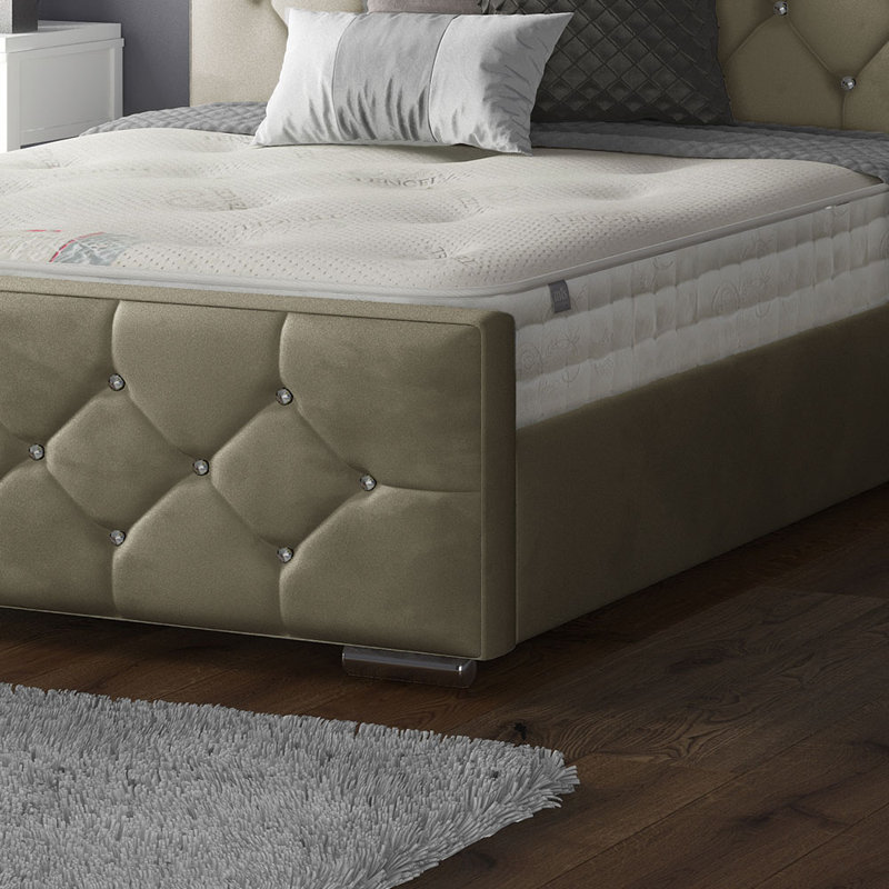 Chen Upholstered Bed, Coffee, Double (4'6)