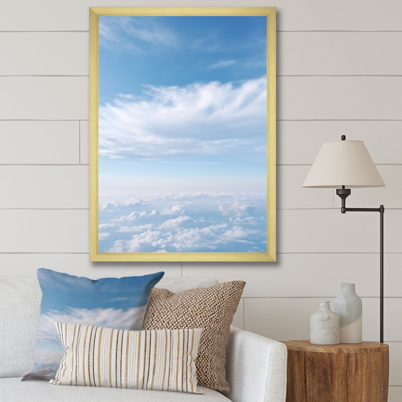 «White Sky Pure Elegance V», reproductions d'art mural paysage et nature, H 44 po x l 34 po x P 1,5 po, Cadre photo doré