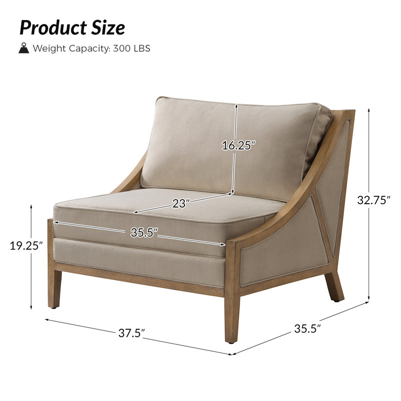 Roeline Farmhouse Oversized Wood Accent Chair