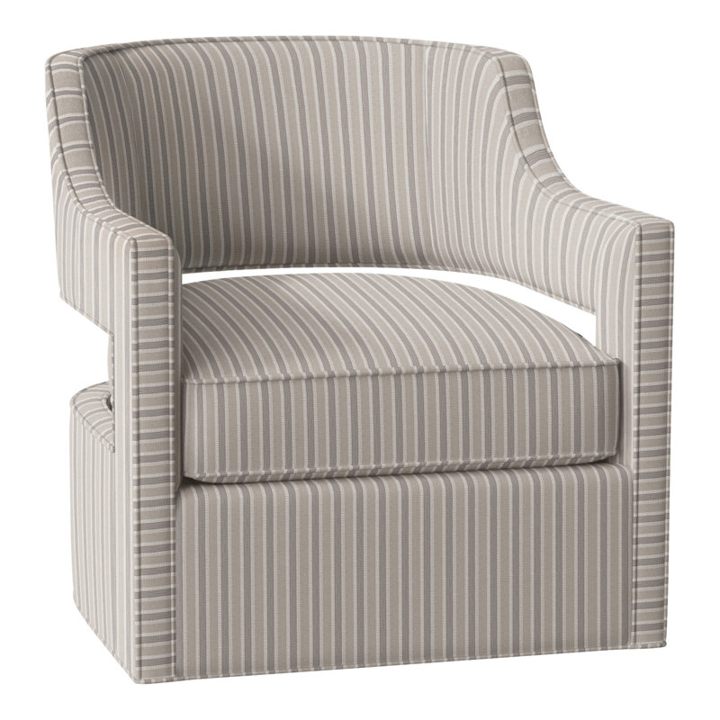 Phoebe Upholstered Swivel Armchair, Perigold Piccadilly Stripe Patina