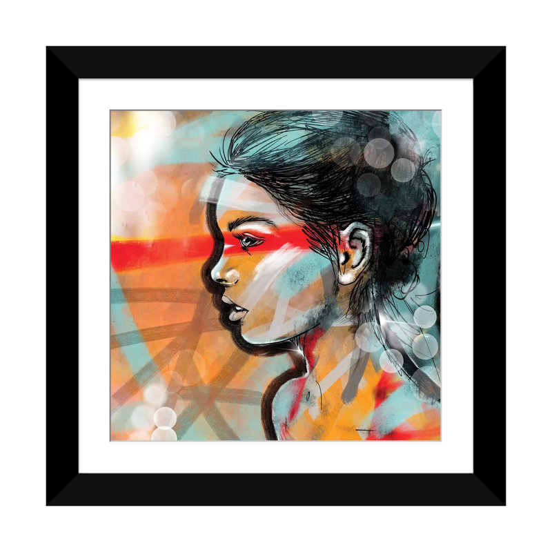 « nouvelle-piquement », reproduction sur toile, Papier d'art encadré noir, H 24 po x l 24 po x P 1 po, Blanc