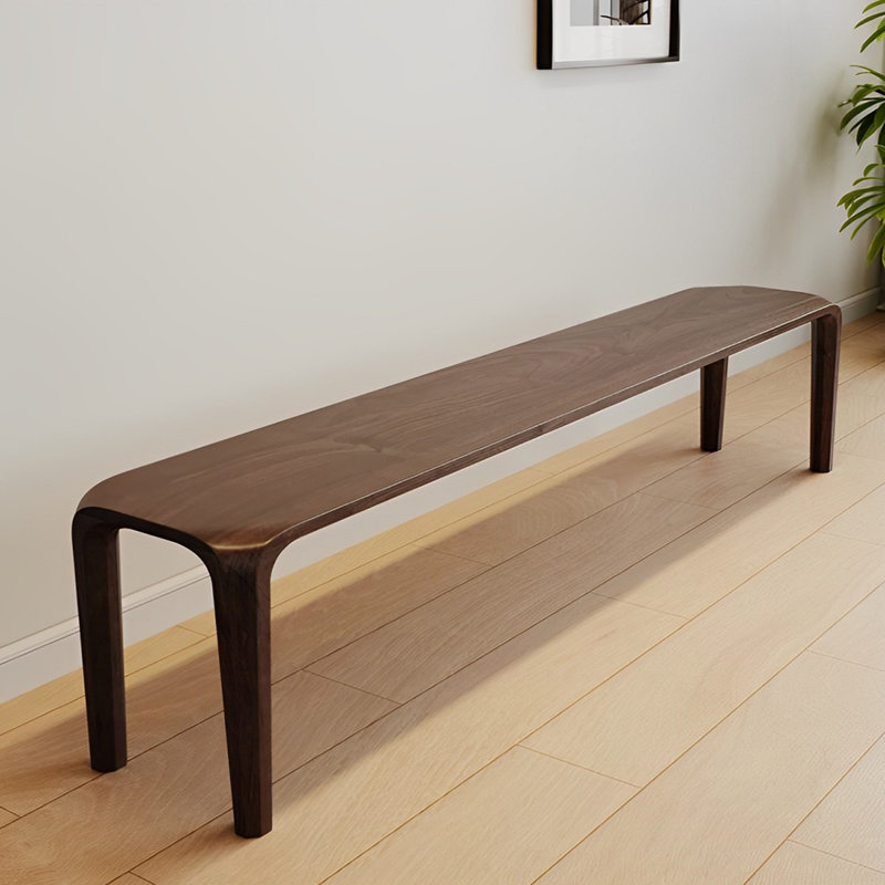 Banc en bois massif Niyaz, H 17,71 po x l 70,86 po x P 12,59 po