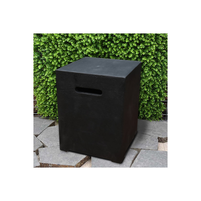 Elementi 15.7" Outdoor Square Propane Tank Cover, Dark Gray
