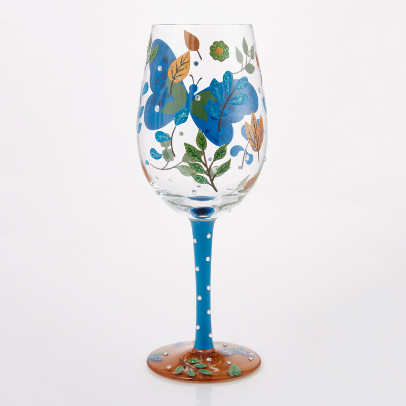 Verre à vin 15 oz Lolita Garden Butterfly