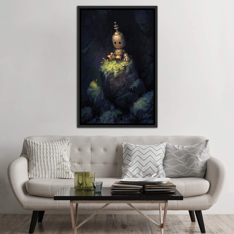 Art sur toile Secret Garden, H 60 po x l 40po x P 1,5 po, Toile avec cadre noir patiné