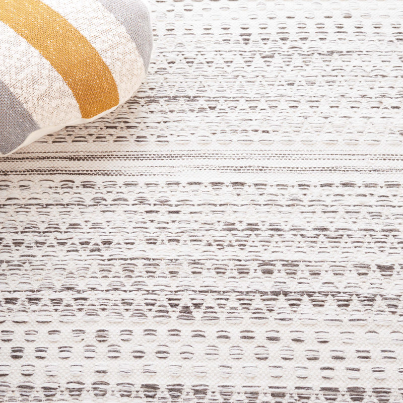 Tapis en laine / coton tissé à la main Kilim en ivoire / brun, Rectangle 5 pi x 8 pi