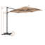 Parasol de patio en porte-à-faux 10 pi avec rotation à 360 °, évent d'aération, base croisée incluse-2142059589