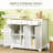 Sideboard With Solid Wood Countertop, Modern Kitchen Storage Cabinet, Coffee Bar Cabinet With 3 Drawers, Doors And Adjustable Shelf, White-1181888675