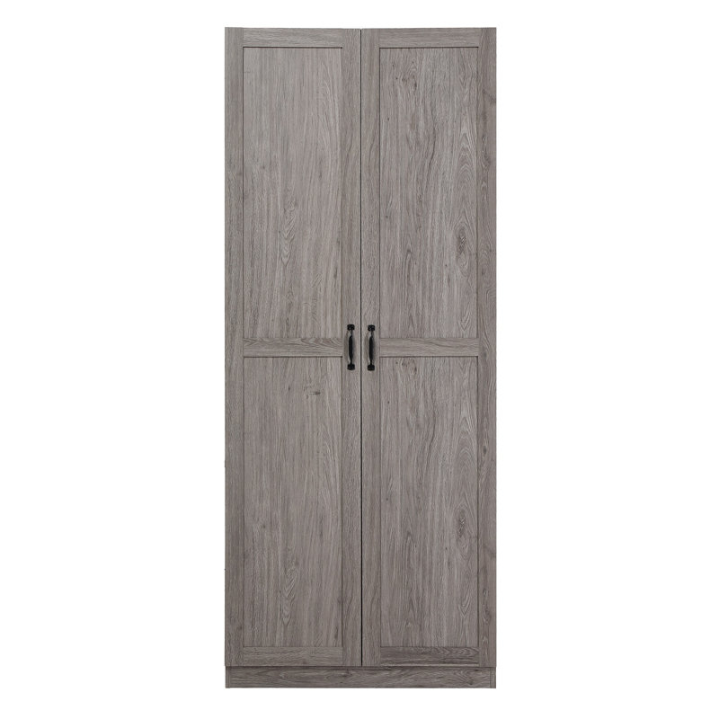 Cornelia Modern Storage Closet with 7 Adjustable Shelves in Gray, Gray