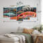 Aquarelle abstraite, oursin et corail, horizon - Art mural oursin - Art mural sur toile, diamant
