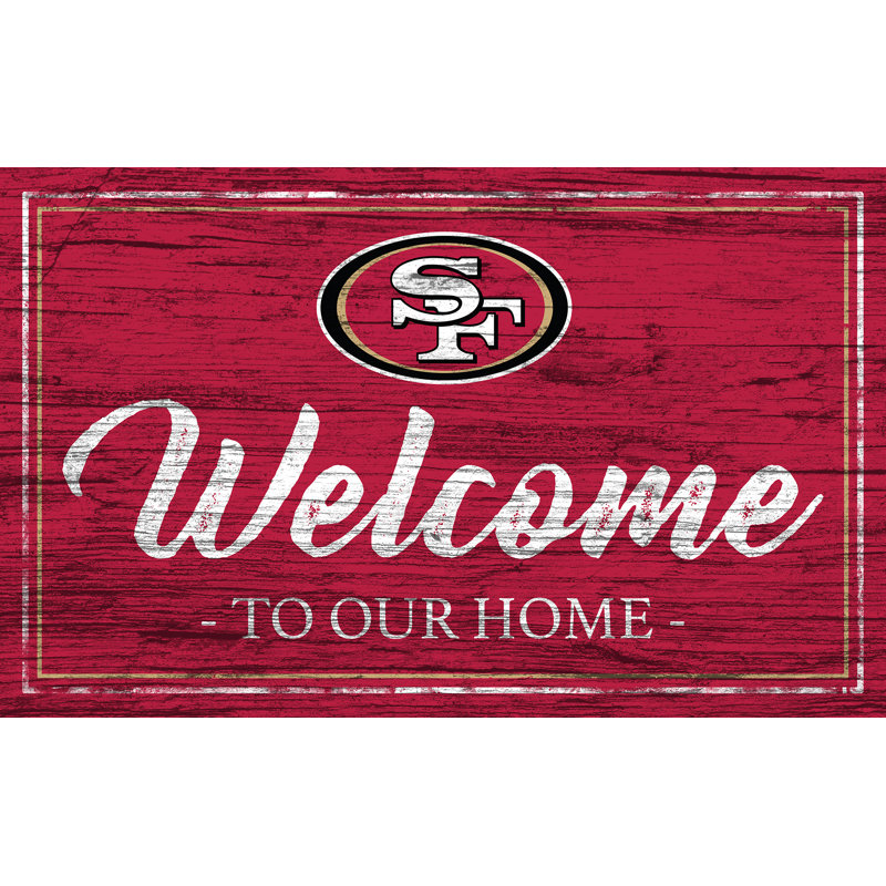 Welome, impression d'art textuel sur bois sans cadre, 49ers de San Francisco