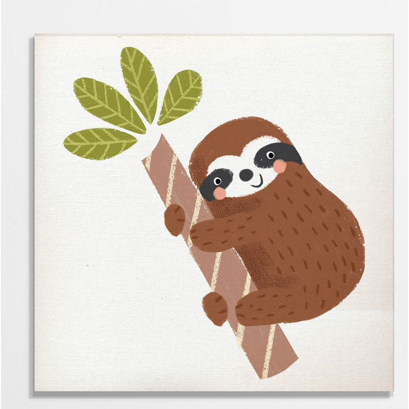«Brown Sloth», peinture sur toile tendue, H 16 po x l 16 po x P 1,5 po