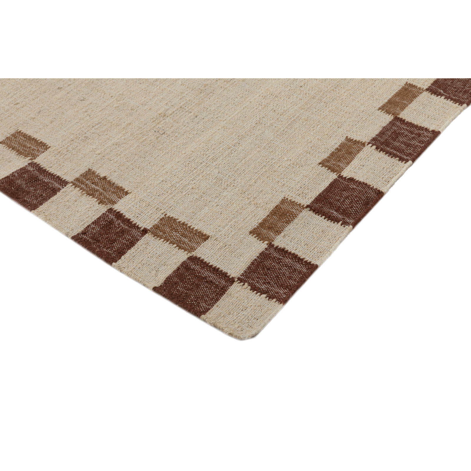 Heidi Checkered Flatweave Jute Rug, Red, 2'6x8'