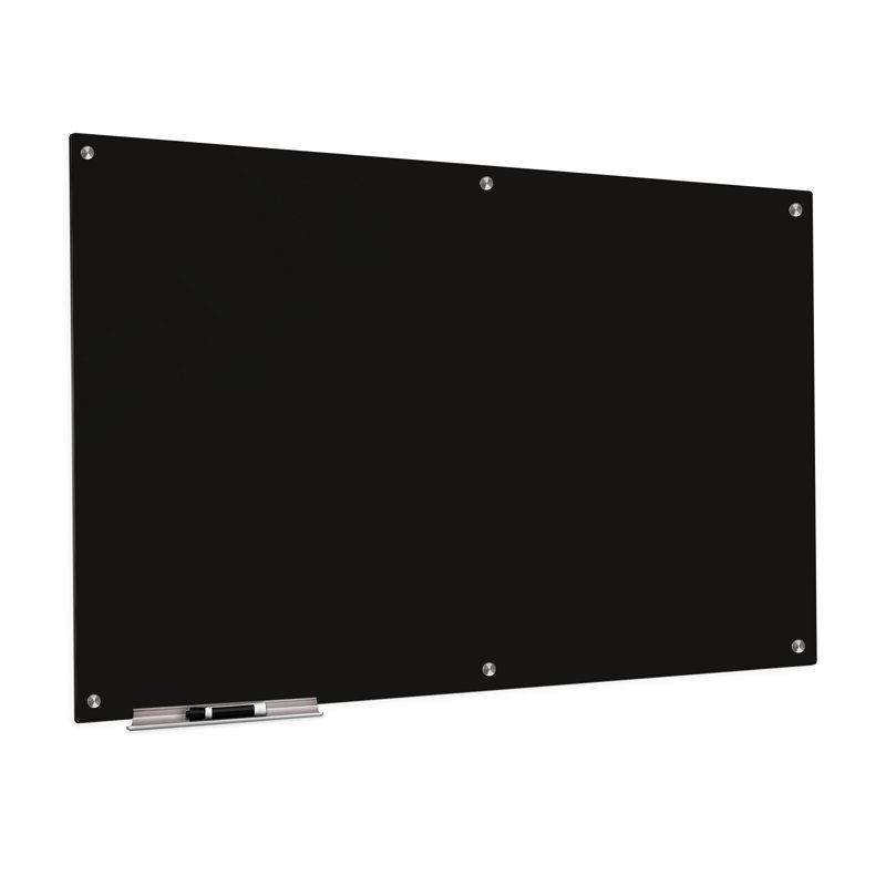 Panneau de verre mural Boissonneau, Noir, 48" x 72"
