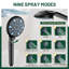 Pomme de douche réglable haute pression double 10 po avec douchette à 9 jets-119512978
