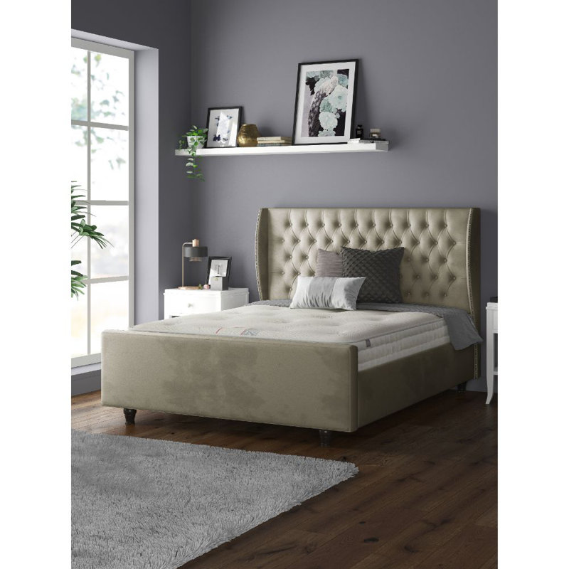 Bartelt Upholstered Bed, Double (4'6), Coffee