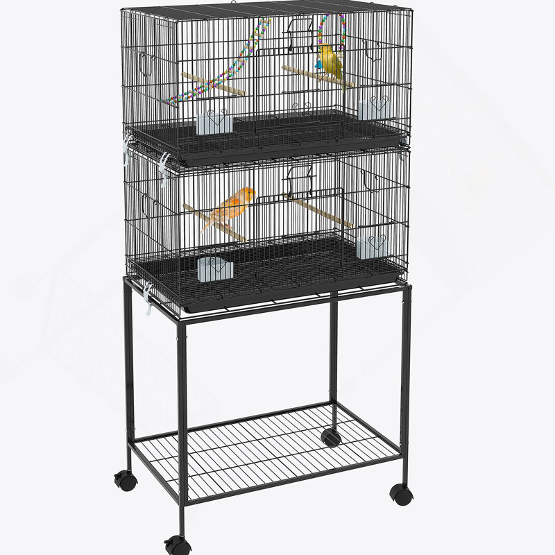 Versatile Double Stackable Bird Cage With Multiple Features For Small Birds