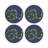 Serpent Blue Vegan Leather Round Coasters-119015236
