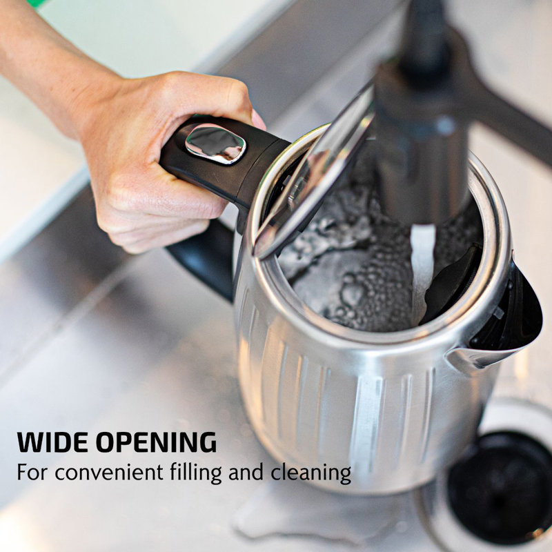 Silver Stainless Steel 1.7L Electric Kettle with Auto Shut Off
