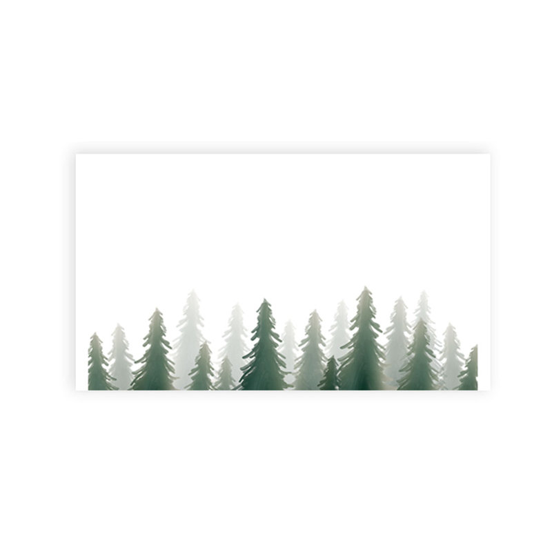Cartes de place pour table de mariage, places assises et supports pour aquarelle, arbres de pin, forêt, paquet de 60