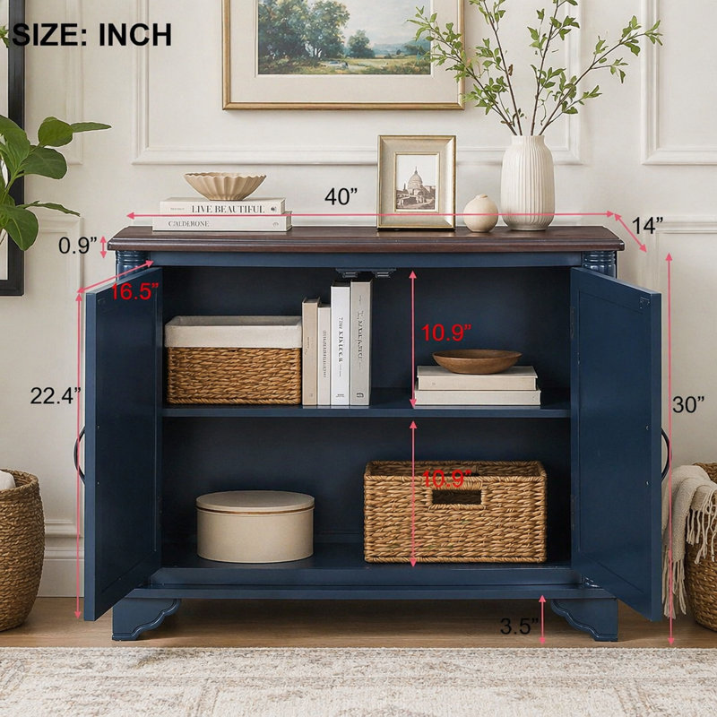 Console 40 "avec tablette de rangement, Navy Blue
