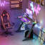 140cm Z-shaped Computer Gaming Desk Laptop Pc Table W/ Rgb Led Lights Home Office Workstation