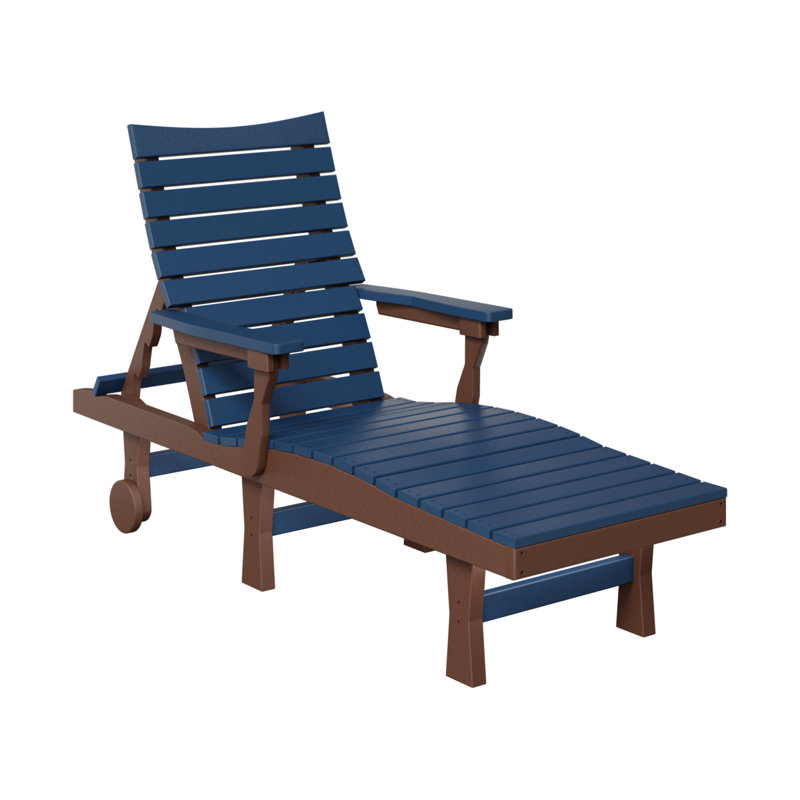 Berlin Gardens Bristol Chaise Lounge, Navy Blue Top/Chocolate Brown Base