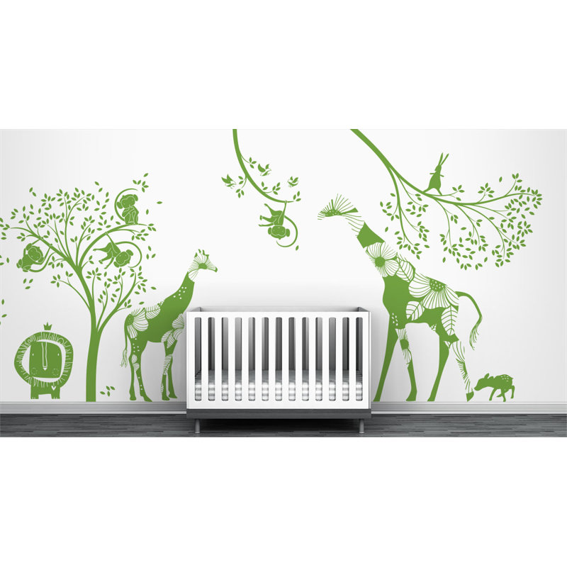 Décalcomanie murale jungle baby, Vert lime