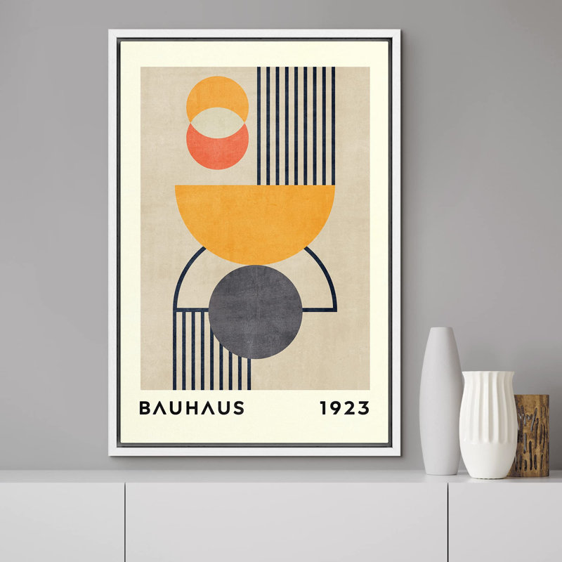 Oeuvre classique moderne Mid Century Boho Bauhaus, H 24 po x l 16 po, Blanc